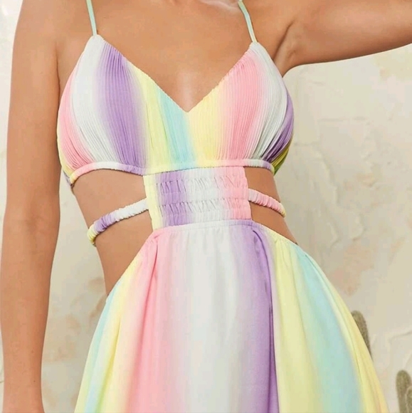 NEW OMBRE CUT-OUT WAIST CAMI DRESS - Picture 3 of 8